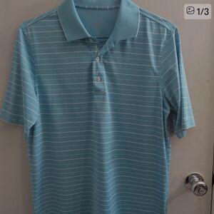 *Bundle Of 3 Medium Bobby Jones Polo Shirts* Blue Striped, Orange And Purple EUC